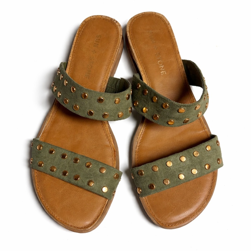 Olive Boho Green Sandals Size‎ 7.5